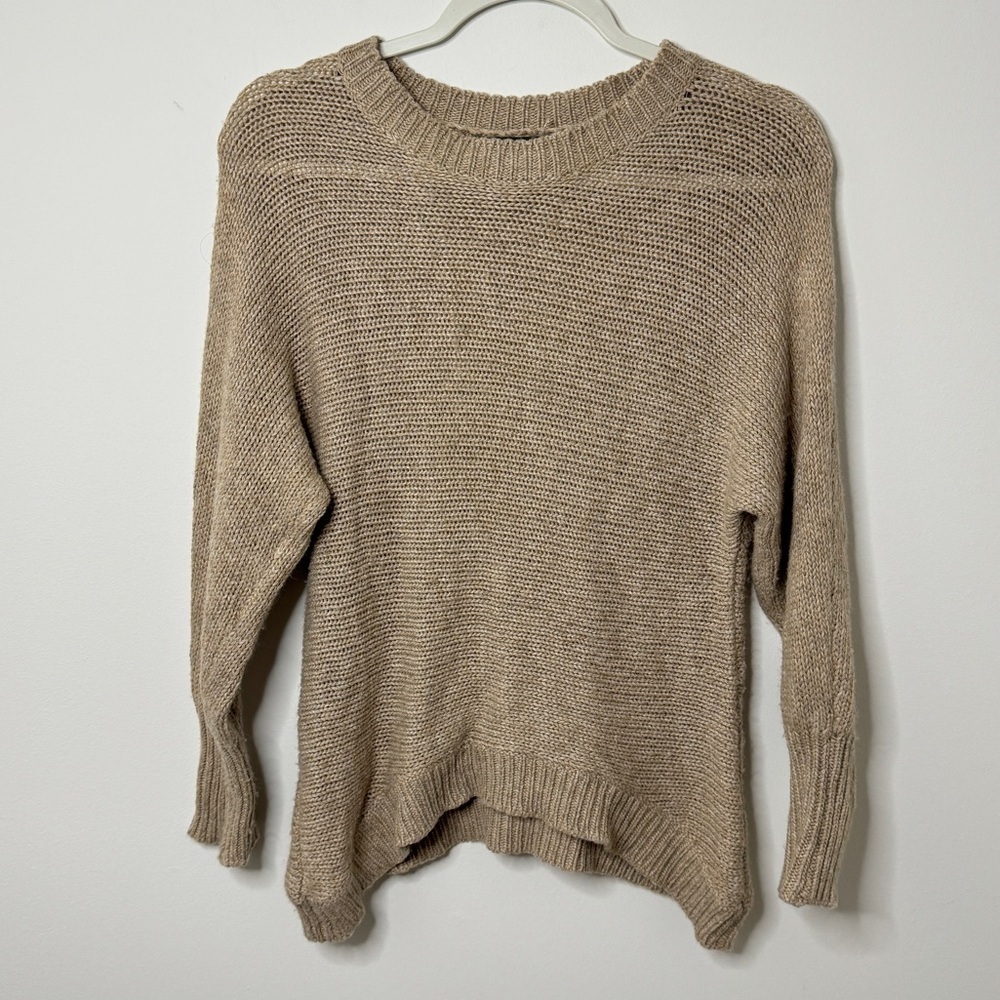 THML Knit Sweater Size Small Women’s Rabbit Brown Fall Winter Neutral Pullover